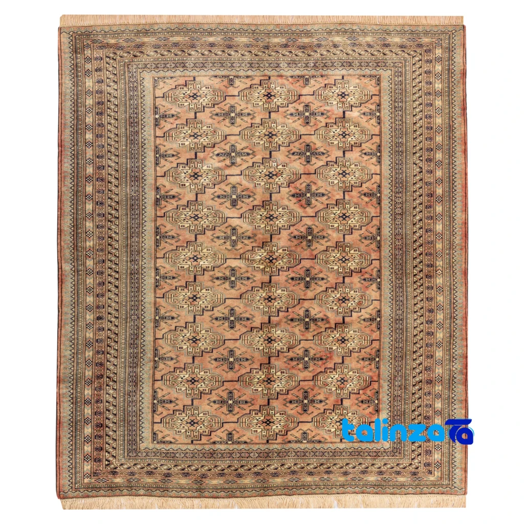 area rug buing - Turkmen Handwoven Area Rug - Rich Color and Craftsmanship - Top view showing pattern tone