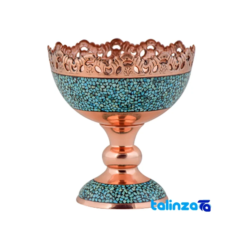 turquoise inlay bowl - Front view turquoise inlay bowl front