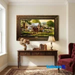machine-woven carpet wall art - Top view pattern and color tone