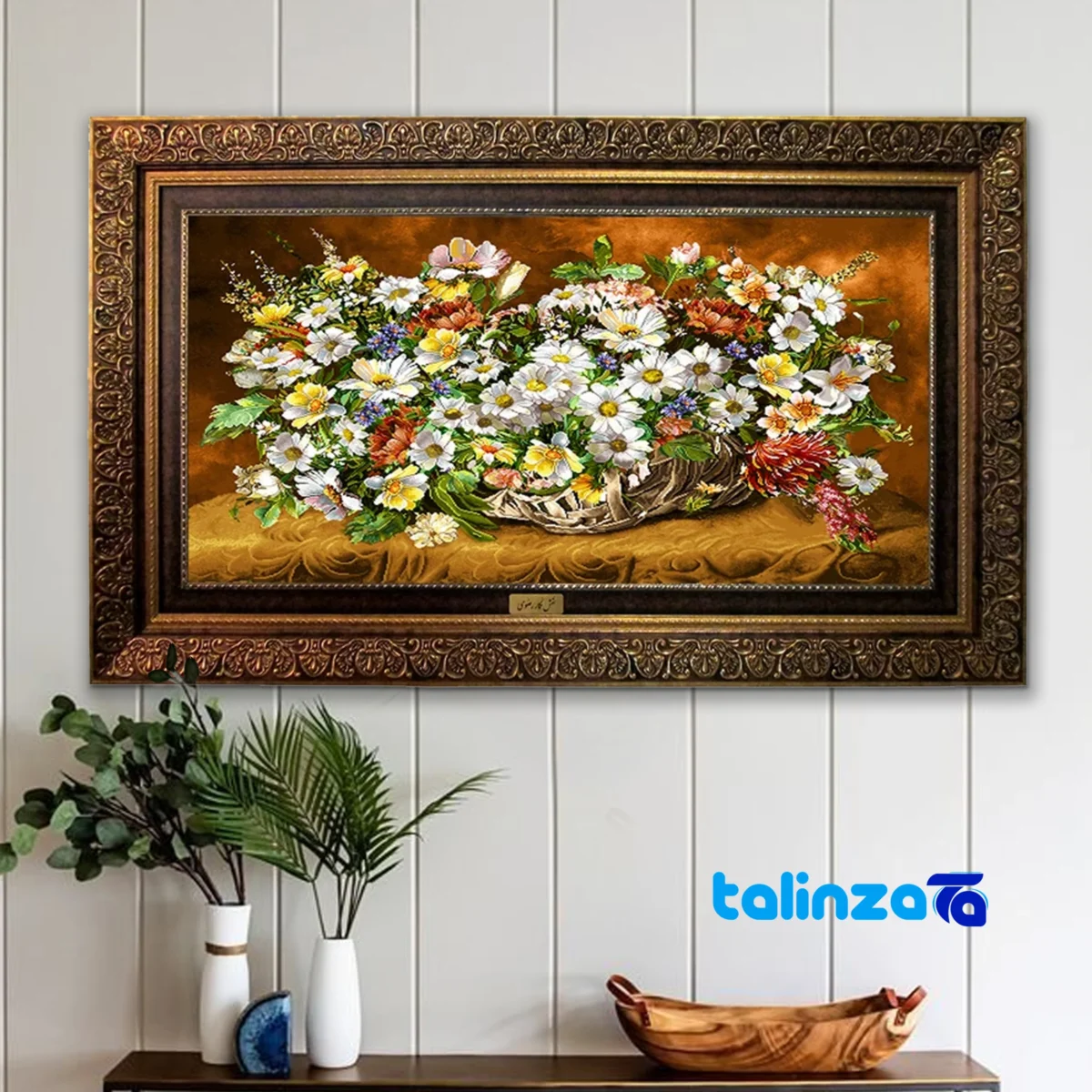 Machine-Woven Carpet Wall Art - Top view pattern and color tone