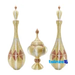 copper inlaid candy bowl vase set - Front view design and key details