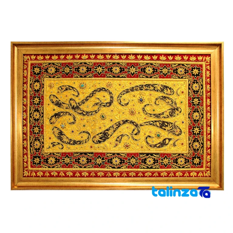 handmade paisley wall carpet - Top view pattern and color tone