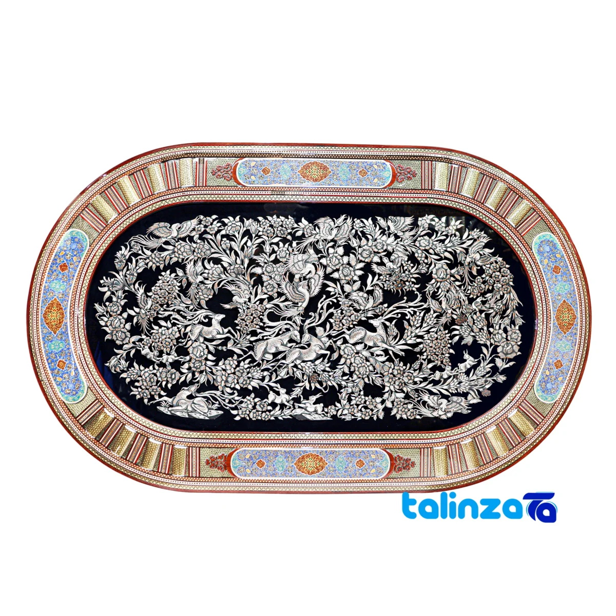 handmade copper engraved wall artwork - Front view design and key details
