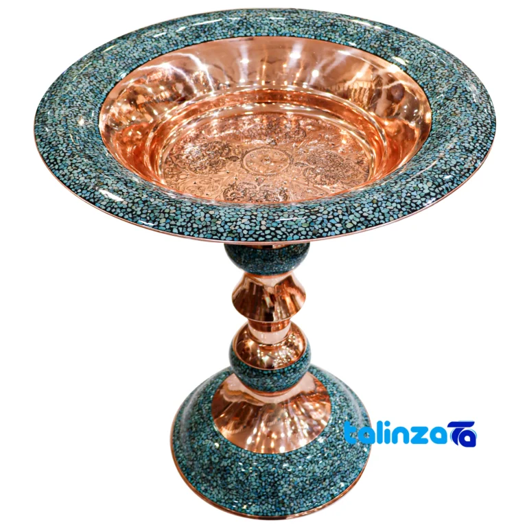 turquoise inlaid confectionery bowl - Front view pack label and ingredients