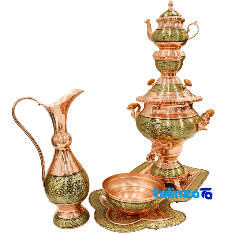 khatamkari samovar set - Front view design and key details