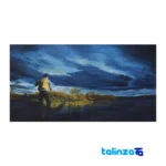 fisherman landscape oil painting - Front view design and key details