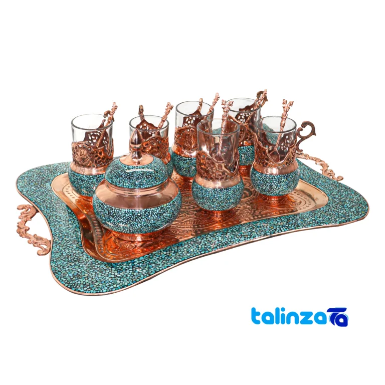 turquoise tea service - Front view design and key details