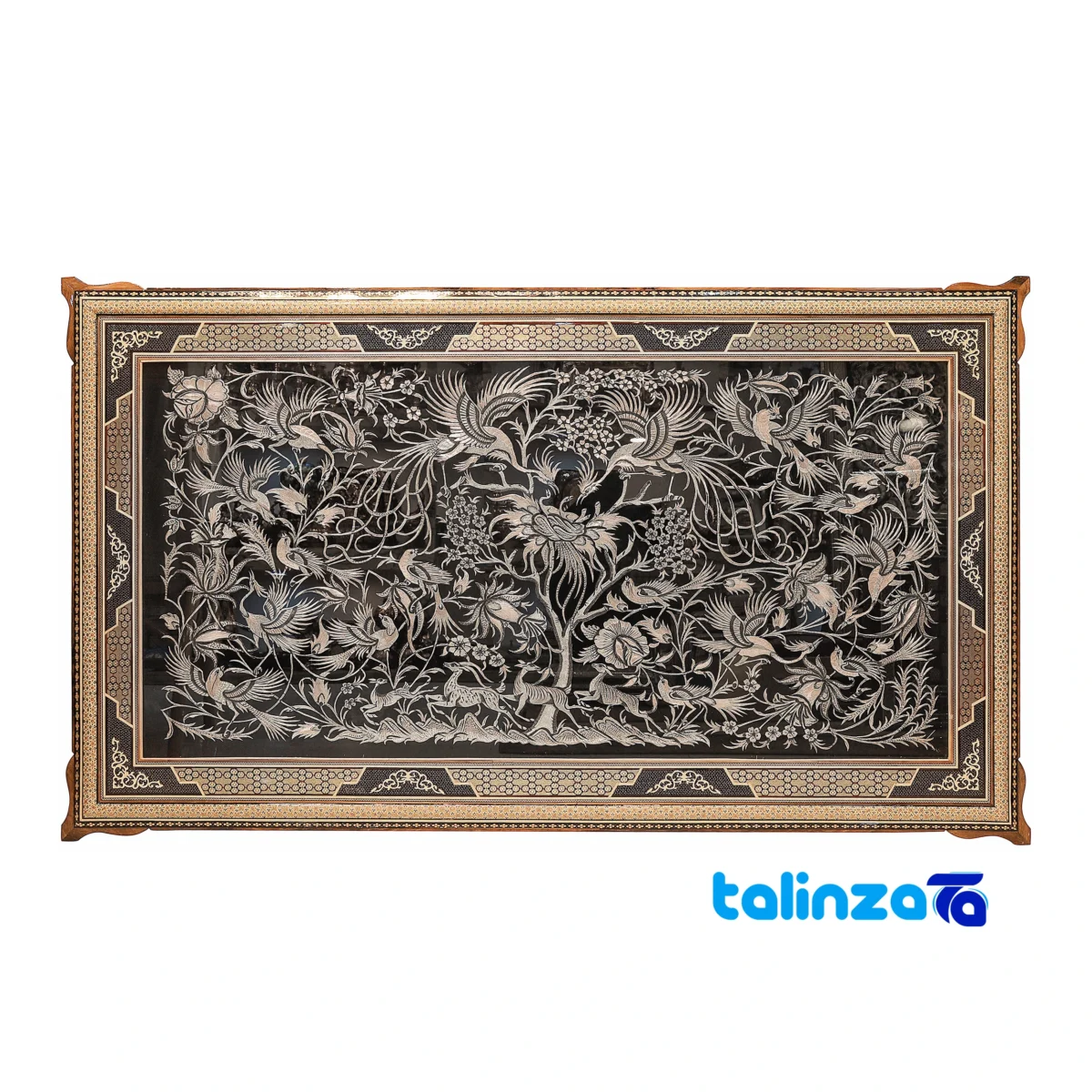copper engraved wall panel - Front view design and key details