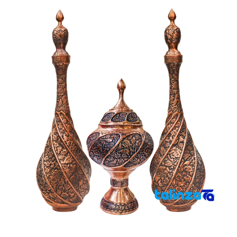 hammered copper serving set - Front view pack label and ingredients