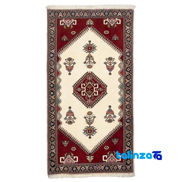 Si Persia Handwoven Runner Cream Design 84x157x2 cm and key details (Front view)