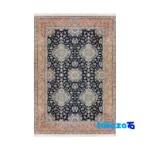 Top view of Nain Royal Handwoven Rug 6 Meter Navy Blue pattern and color tone