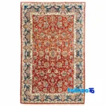 Handwoven Carpet by Faraahan - Red Design 204 × - Top view showing pattern and color tone