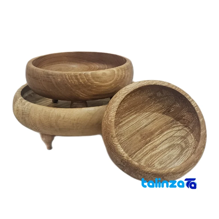 Elegant Wooden Serving Bowl Set - 3 Pieces Hand wash only - Front view showing design and key details