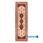 Caspian Handwoven Runner Rug Cream Design pattern and color tone (Top view)