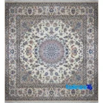 Nain Handwoven Carpet Square Design Luxurious 205x200x0. - Full spread showing overall layout