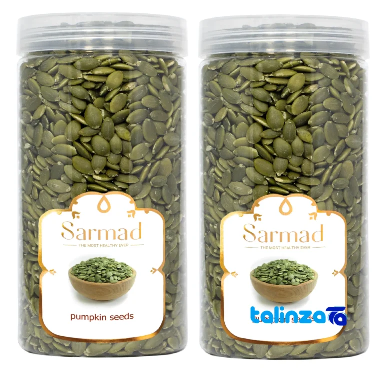 raw pumpkin seeds - Front view design and key details