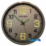 Welder Quartz Wall Clock Night Glow Feature - Face view showing number display clarity