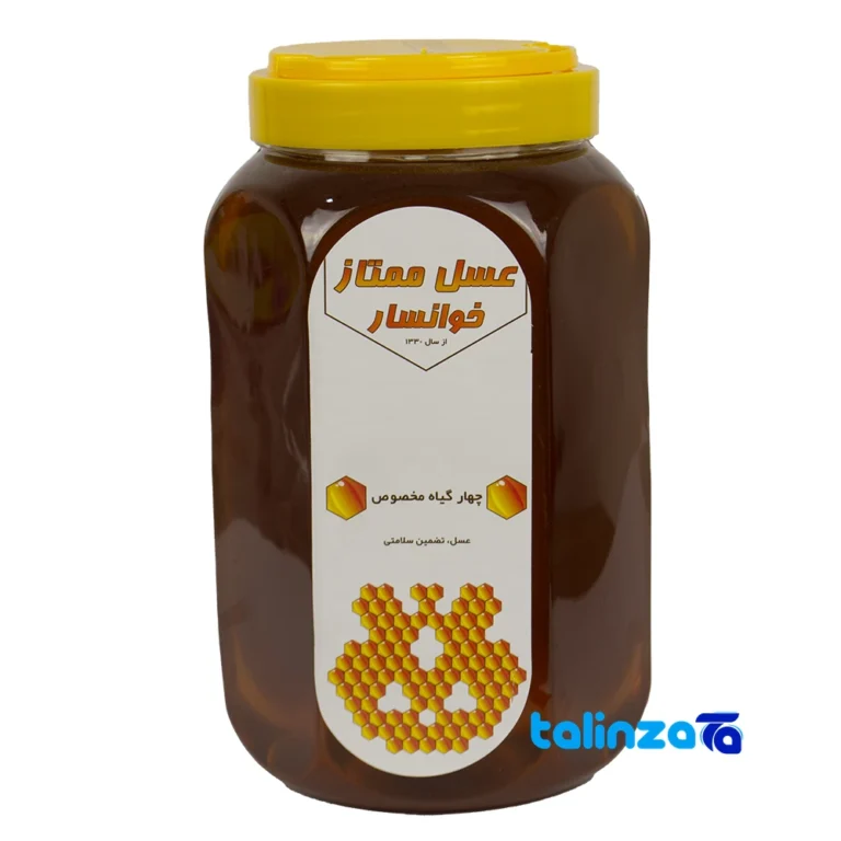 Khanasar Premium Four Flower Honey - Front view showing design and key details