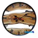 GS Rustic Wall Clock Wooden Design dial layout and markers (Front view)