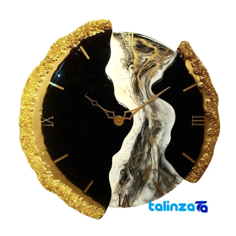 Resin Wall Clock Three-Piece Deformed Design - Front view showing dial layout and markers