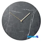X Products Round Wall Clock Handmade Stone Design dial layout and markers (Front view)