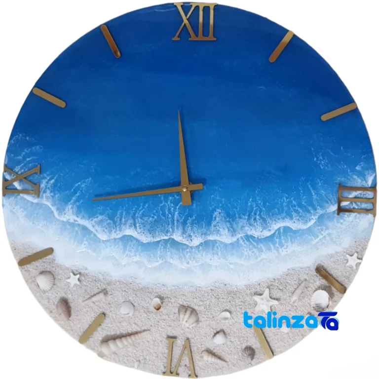 Resin Beach and Ocean Wall Clock number display clarity (Face view)
