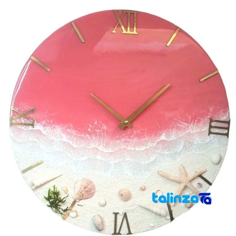 Resin Beach and Sea Wall Clock product labeling brand (Package front)