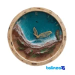 Package front of Resin Wall Clock Butterfly Design 35x35x5 cm product labeling and brand