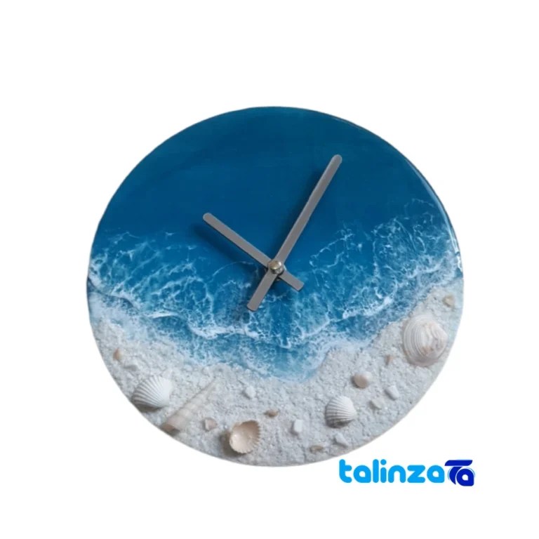 Beach Design Resin Wall Clock 20x20x1 cm - Face view showing number display clarity