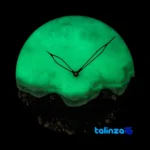 Front view of Resin Wall Clock Beach Design dial layout and markers
