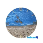 Resin Beach and Ocean Wall Clock - Face view showing number display clarity