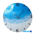 Face view of Handcrafted Resin Wall Clock Beach Theme number display clarity