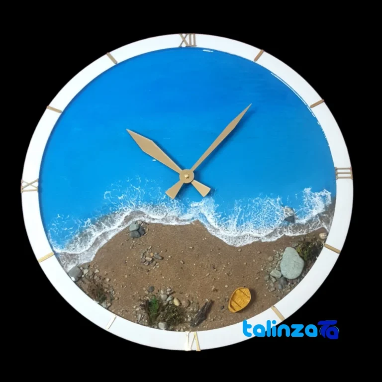 resin wall clock - Front view saffron grade and packaging