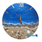 Resin Wall Clock - Front view dial layout and markers