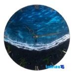 Ocean Shore Resin Wall Clock - Face view showing number display clarity