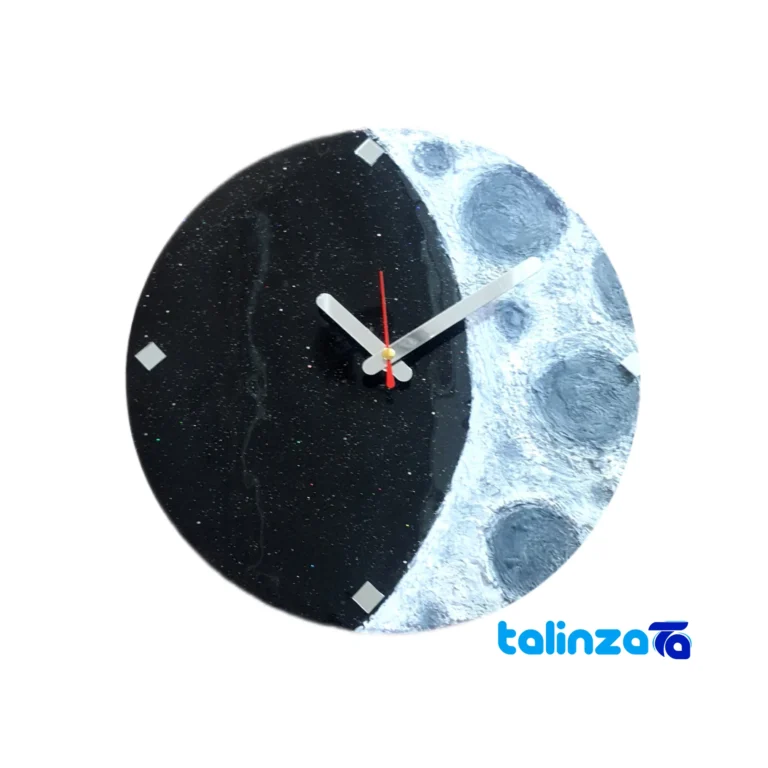Resin Wall Clock Moon Design number display clarity (Face view)