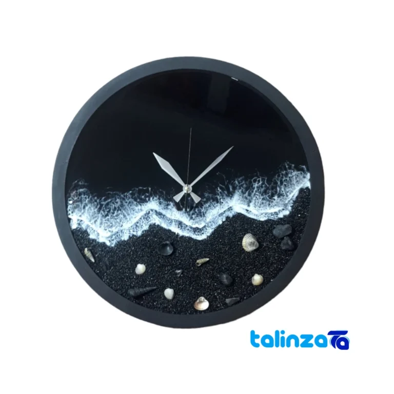Resin Art Wall Clock Night Sea Design - Package front showing product labeling and brand