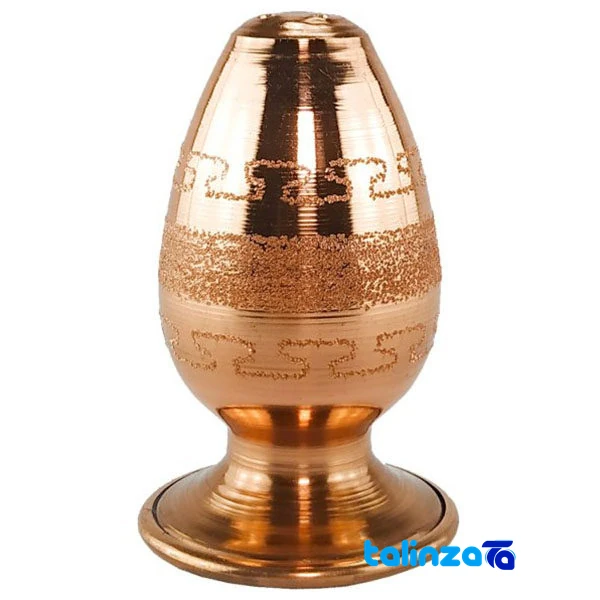 Pardaz Copper Egg-Shaped Salt Shaker 6x4.5x4. design and key details (Front view)
