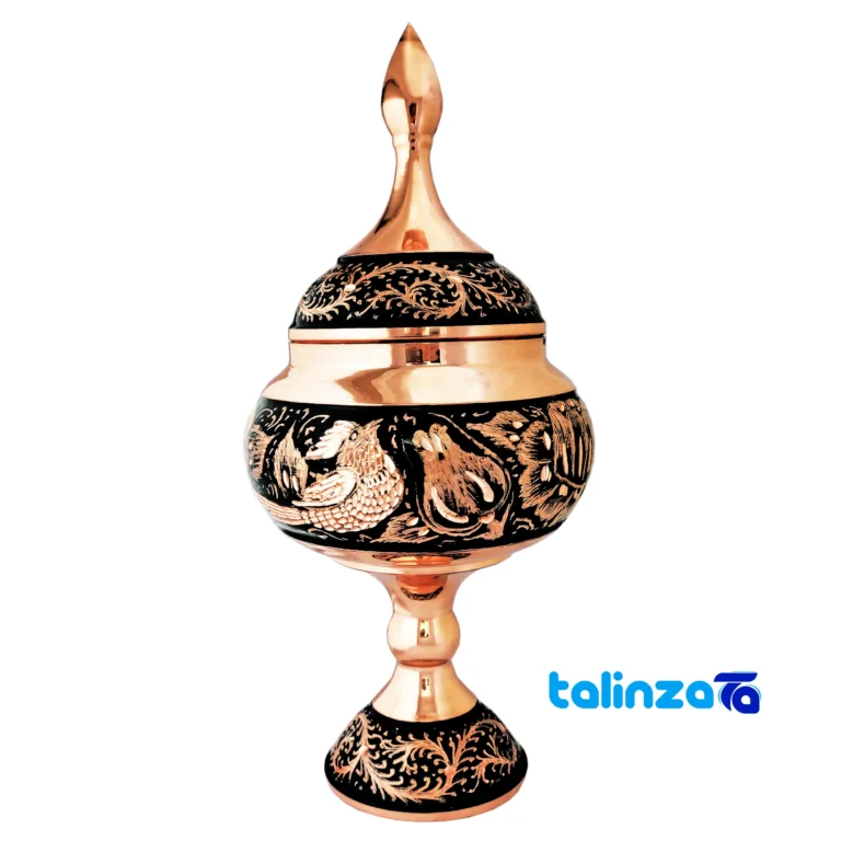 Almas Copper Chocolate Dish Stylish Design and key details (Front view)
