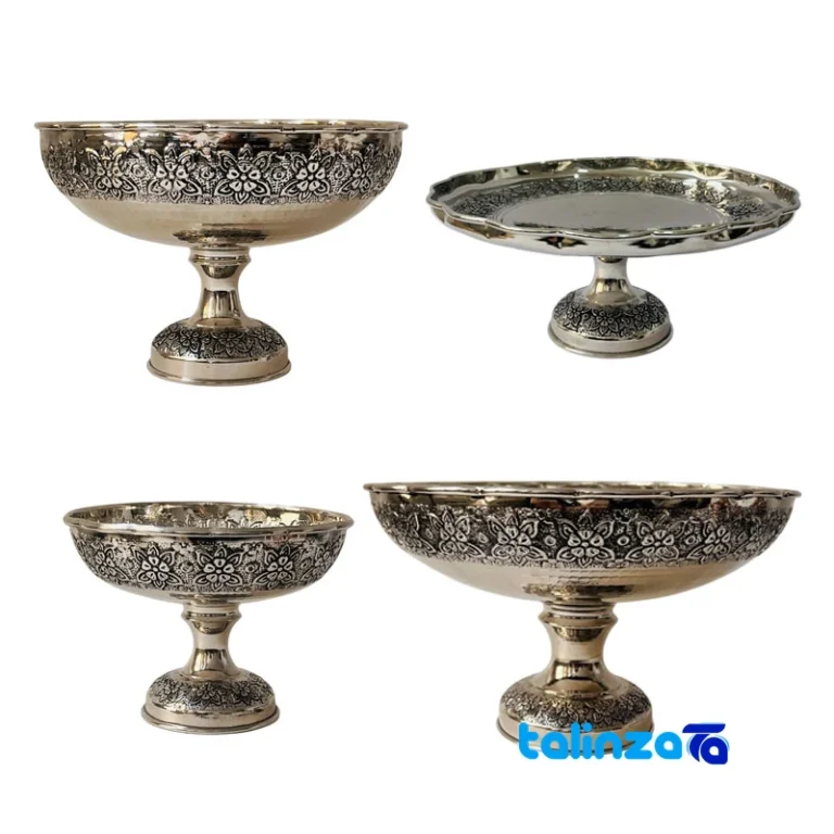Front view of ZH Copper Serving Set Four-Piece Handcrafted Elegance design and key details