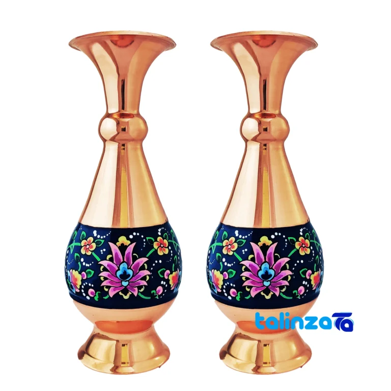 Pardaz Copper Vase Set Decorative Art - Front view showing design and key details