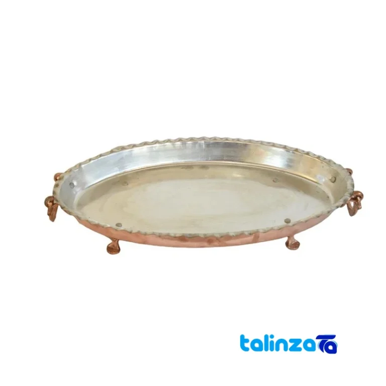 MA241-2 Copper Serving Dish Handcrafted Design and key details (Front view)