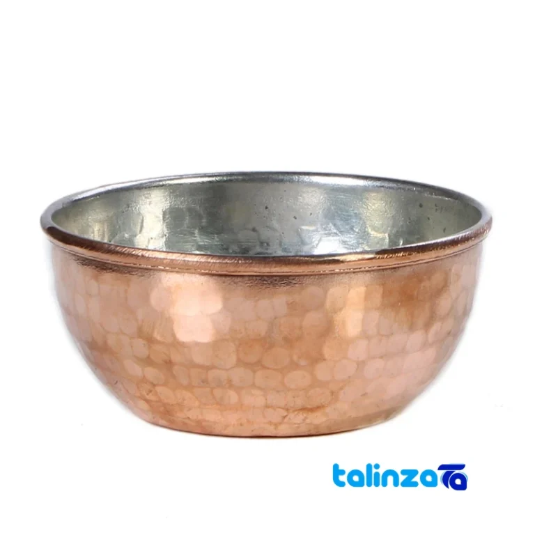 Copper Bowl Handcrafted Unique Design - Front view showing and key details