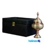 JK Brass Chocolate Bowl with Inlay Design and key details (Front view)