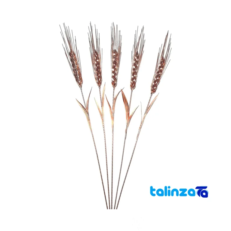 Copper Wheat Cluster Decorative Flowers Set - Front view showing design and key details