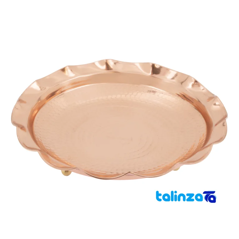 copper serving dish - Front view design and key details
