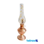 Front view of Naser al-Din Shah Brass Oil Lamp design and key details