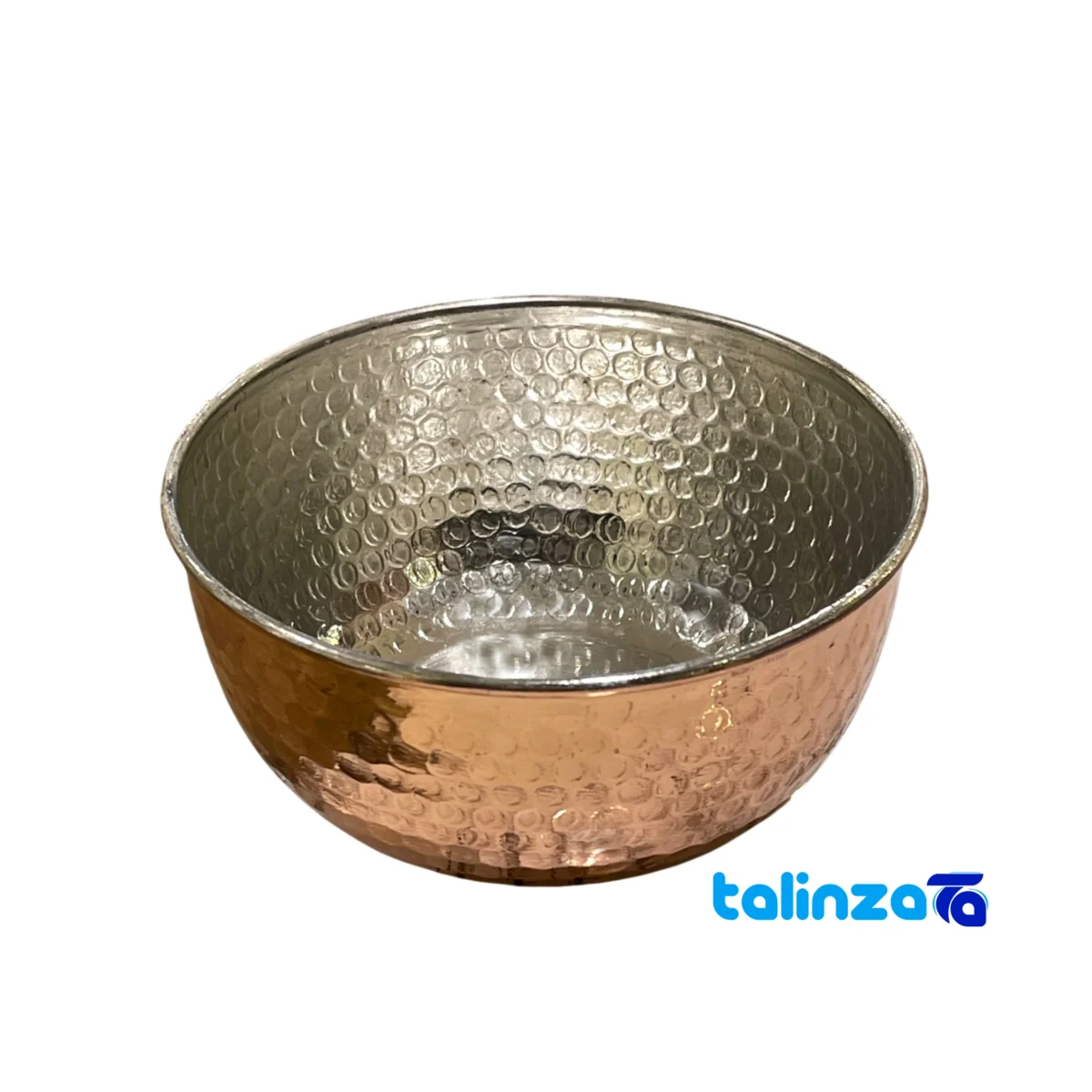 Front view of Handcrafted Copper Bowl - Unique Hammered Design Ice Cream Dish and key details
