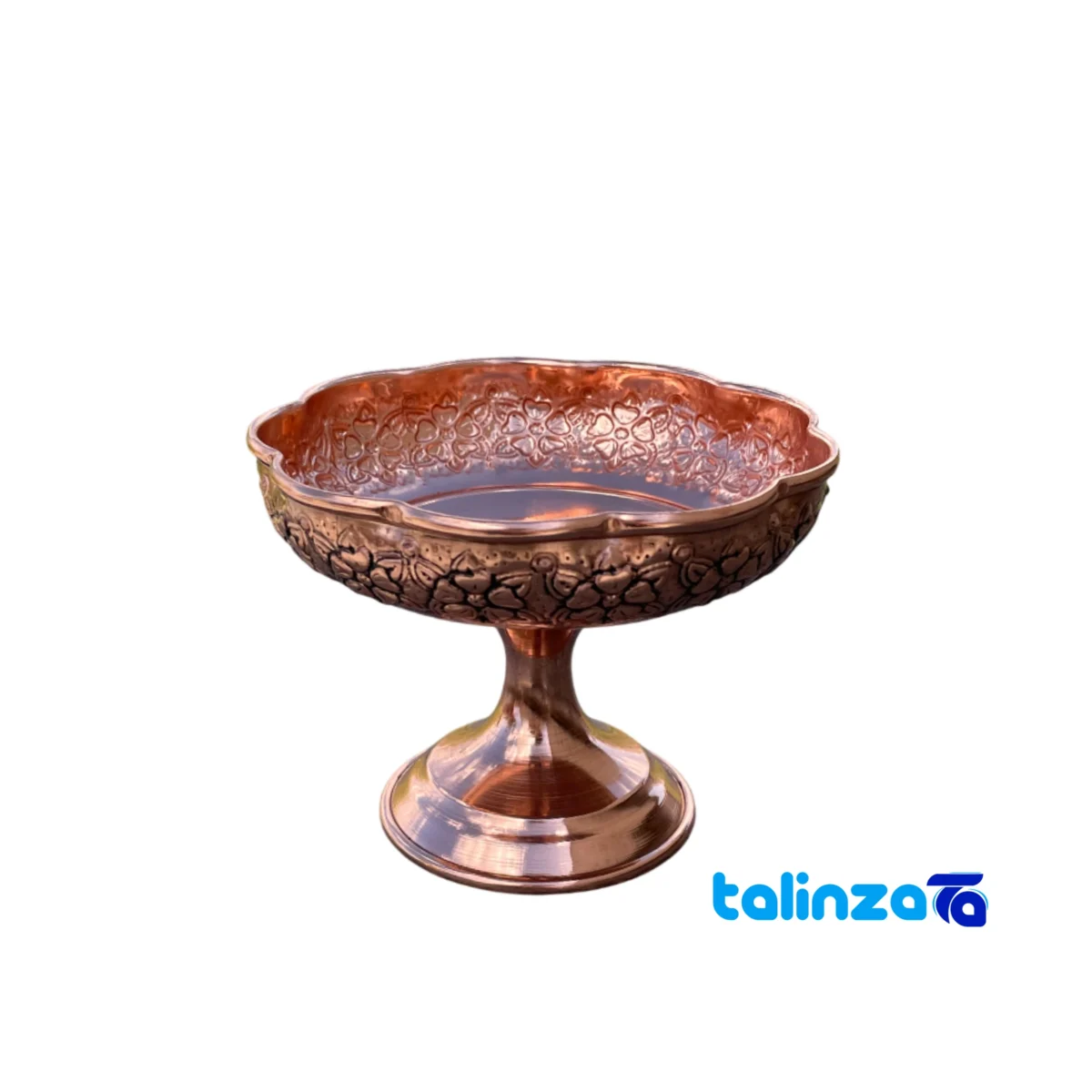 copper nut bowl - Front view design and key details