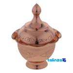 Zanjan Copper Candy Dish Elegant Design 10x10x16 cm and key details (Front view)